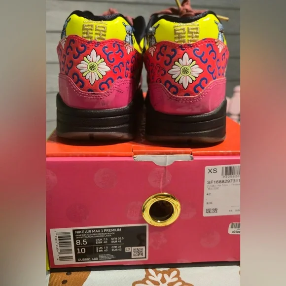 Nike Air Max 1 Premium Chinese New Year Longevity - Pink and Blue Sneakers